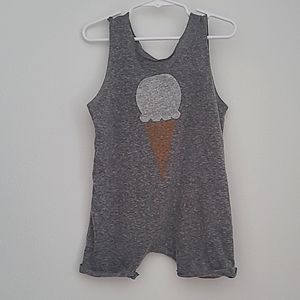 Ice cream raw edge short romper
